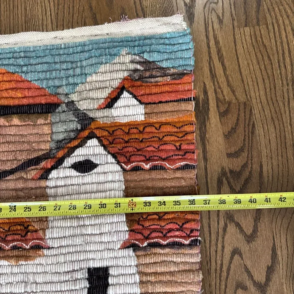 Peruvian Folk Art Hand Woven Tapestry Wall Hanging Andes Vintage 70s Fiber‎ Art